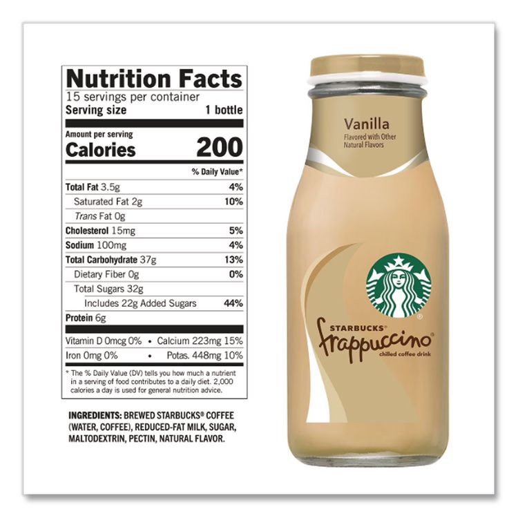 Frappuccino Coffee, Vanilla, 9.5 oz Bottle, 15/Carton