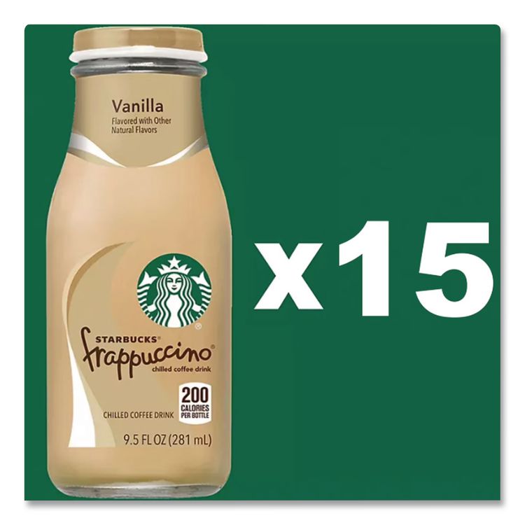 Frappuccino Coffee, Vanilla, 9.5 oz Bottle, 15/Carton