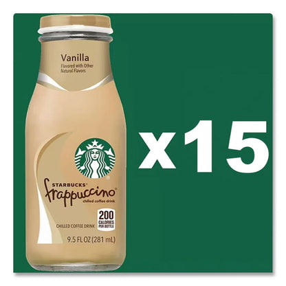 Frappuccino Coffee, Vanilla, 9.5 oz Bottle, 15/Carton
