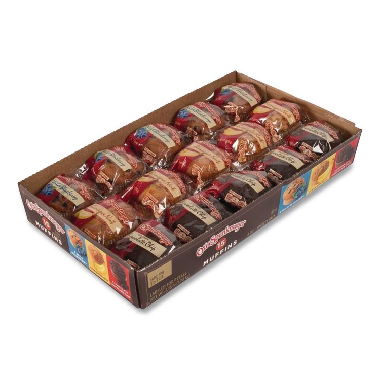 Muffins Variety Pack, Assorted Flavors, 4 oz Pack, 15 Packs/Carton