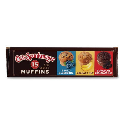 Muffins Variety Pack, Assorted Flavors, 4 oz Pack, 15 Packs/Carton