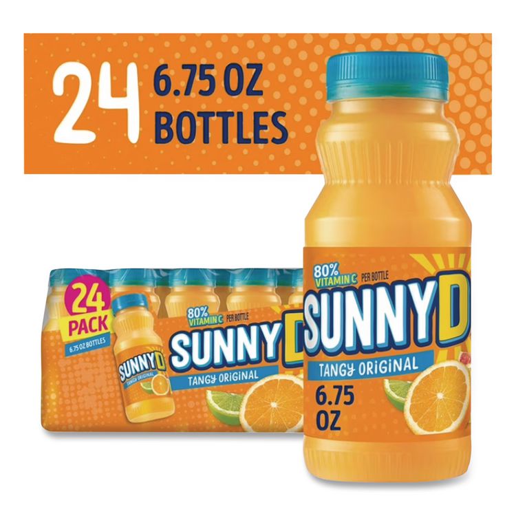 Tangy Original Orange Flavored Citrus Punch, 6.75 oz Bottle, 24/Carton