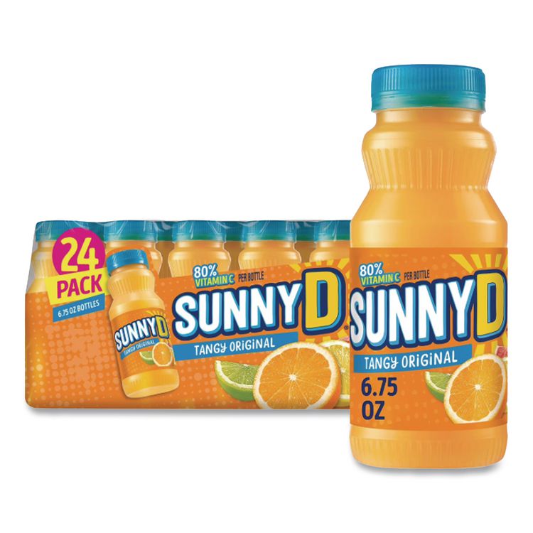 Tangy Original Orange Flavored Citrus Punch, 6.75 oz Bottle, 24/Carton