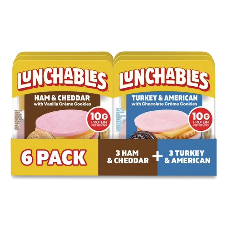 Lunchables Variety Pack, Turkey/American and Ham/Cheddar, 6/Carton