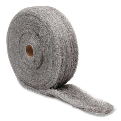 Industrial-Quality Steel Wool Reel, #2 Medium Coarse, 5 lb Reel, Steel Gray, 6/Carton