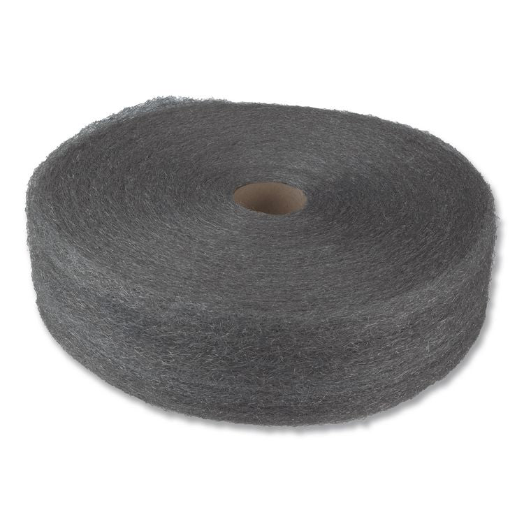 Industrial-Quality Steel Wool Reel, #2 Medium Coarse, 5 lb Reel, Steel Gray, 6/Carton