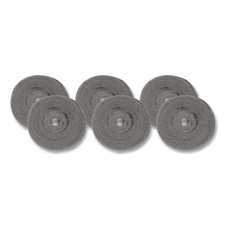 Industrial-Quality Steel Wool Reel, #2 Medium Coarse, 5 lb Reel, Steel Gray, 6/Carton