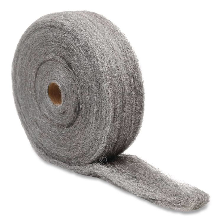 Industrial-Quality Steel Wool Reel, #3 Coarse, 5 lb Reel, Steel Gray, 6/Carton