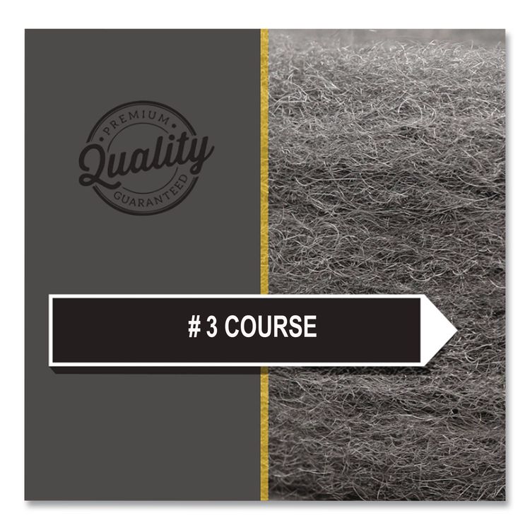 Industrial-Quality Steel Wool Reel, #3 Coarse, 5 lb Reel, Steel Gray, 6/Carton