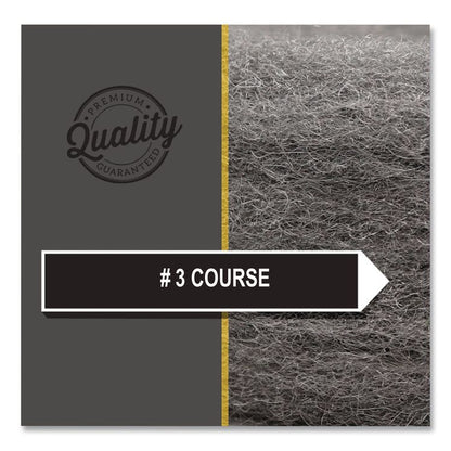 Industrial-Quality Steel Wool Reel, #3 Coarse, 5 lb Reel, Steel Gray, 6/Carton