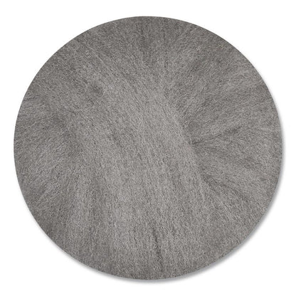 Radial Steel Wool Pads, Grade 0 (Fine): Cleaning and Polishing, 18" Diameter, Gray, 12/Carton