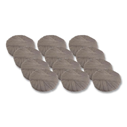 Radial Steel Wool Pads, Grade 0 (Fine): Cleaning and Polishing, 18" Diameter, Gray, 12/Carton