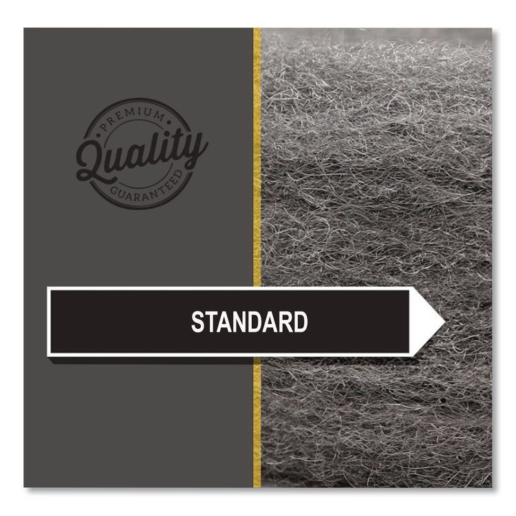 Radial Steel Wool Pads, Grade 3 (Standard): Cleaning and Polishing, 20" Diameter, Gray, 12/Carton