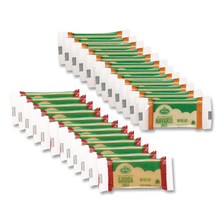 Havarti and Gouda Cheese Snack Bars, 0.75 oz Bars, 24 Bars/Carton