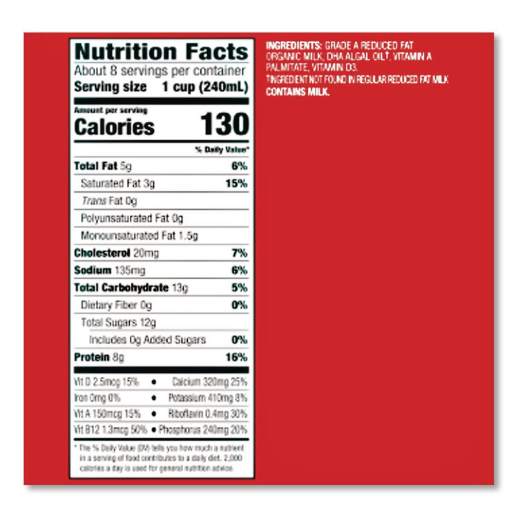 Organic 2% Milk, 64 oz Carton, 3/Carton
