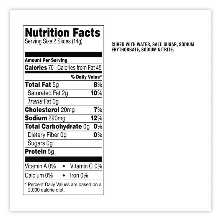 Fully Cooked Bacon, Original, 9.5 oz Package, Approximately 72 Slices/Carton