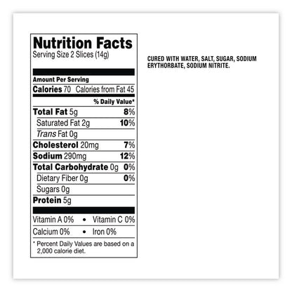Fully Cooked Bacon, Original, 9.5 oz Package, Approximately 72 Slices/Carton