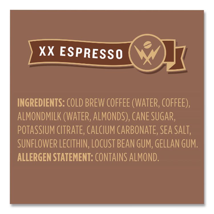 Cold Brew Coffee with Almond Milk, XX Espresso, 10.5 oz Bottle, 8/Pack