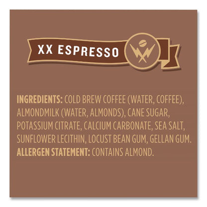 Cold Brew Coffee with Almond Milk, XX Espresso, 10.5 oz Bottle, 8/Pack