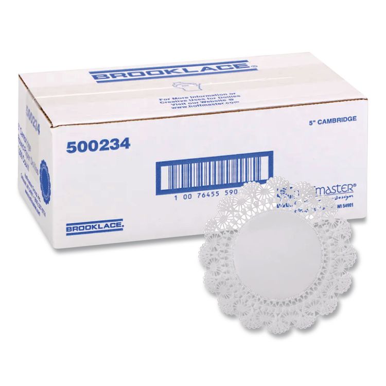 Cambridge Lace Doilies, Round, 5", White, 1,000/Carton