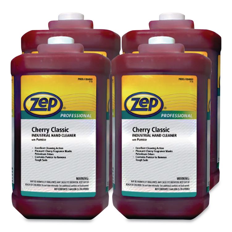 Cherry Industrial Hand Cleaner with Abrasive, Cherry Scent, 1 gal Bottle, 4/Carton