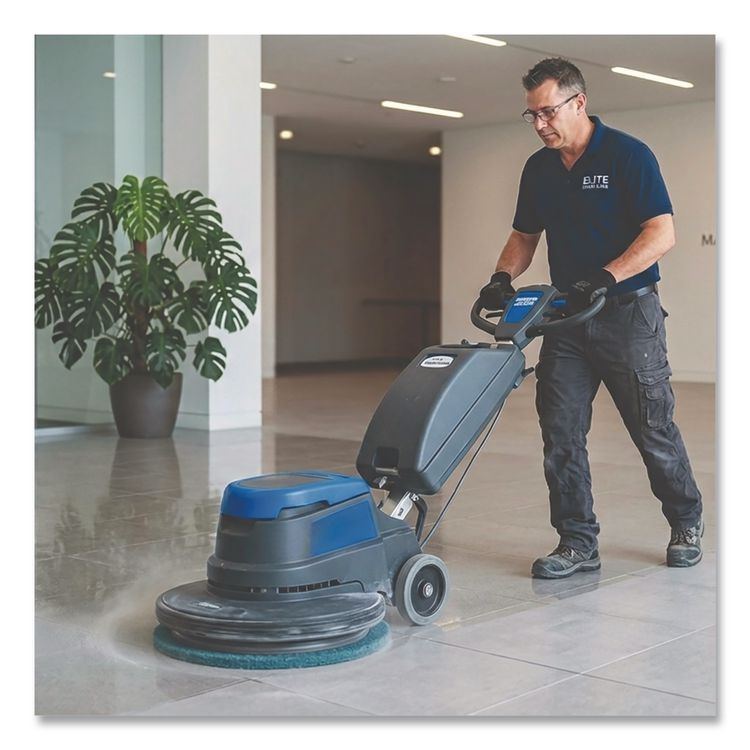 Burnishing Floor Pads, 20" Diameter, Aqua, 5/Carton