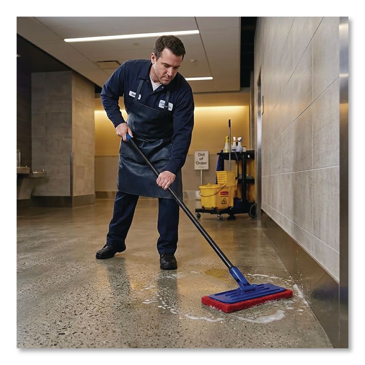 Buffing Floor Pads, 20 x 14, Red, 10/Carton