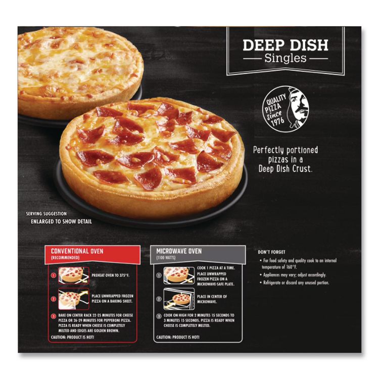 Deep Dish Pizza Singles Variety Pack, Four Cheese/Pepperoni, 5.5 oz Pack, 12 Packs/Carton