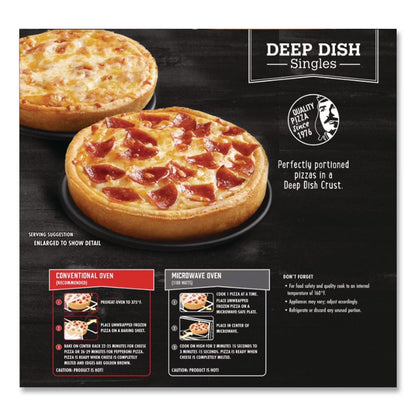 Deep Dish Pizza Singles Variety Pack, Four Cheese/Pepperoni, 5.5 oz Pack, 12 Packs/Carton