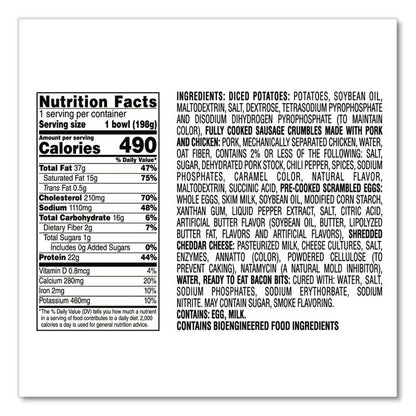 Breakfast Bowl Meat Lovers, 7 oz Bowl, 8/Carton