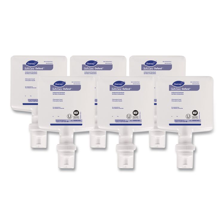 Soft Care Defend Handwash Refill for IntelliCare Dispensers, Fragrance-Free, 1.2 L, 6/Carton