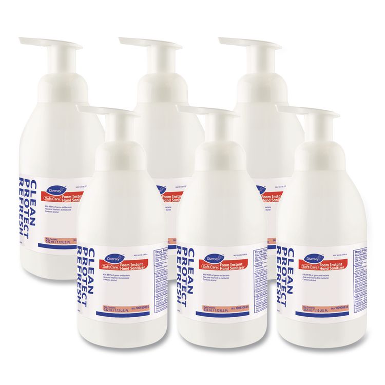 Soft Care Instant Foam Hand Sanitizer, 532 mL Pump Bottle, Alcohol Scent, 6/Carton