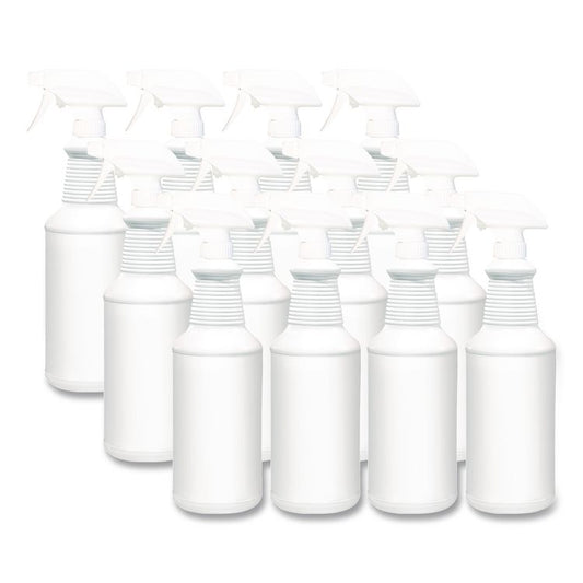 Water Only Spray Bottle, 32 oz, White, 12/Carton
