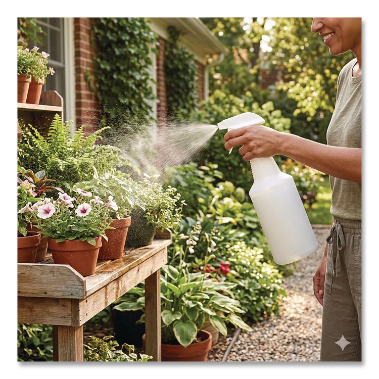 Water Only Spray Bottle, 32 oz, White, 12/Carton