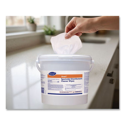 Avert Sporicidal Disinfectant Cleaner Wipes, 1-Ply, 11 x 12, Chlorine Scent, 160/Canister, 4 Canisters/Carton