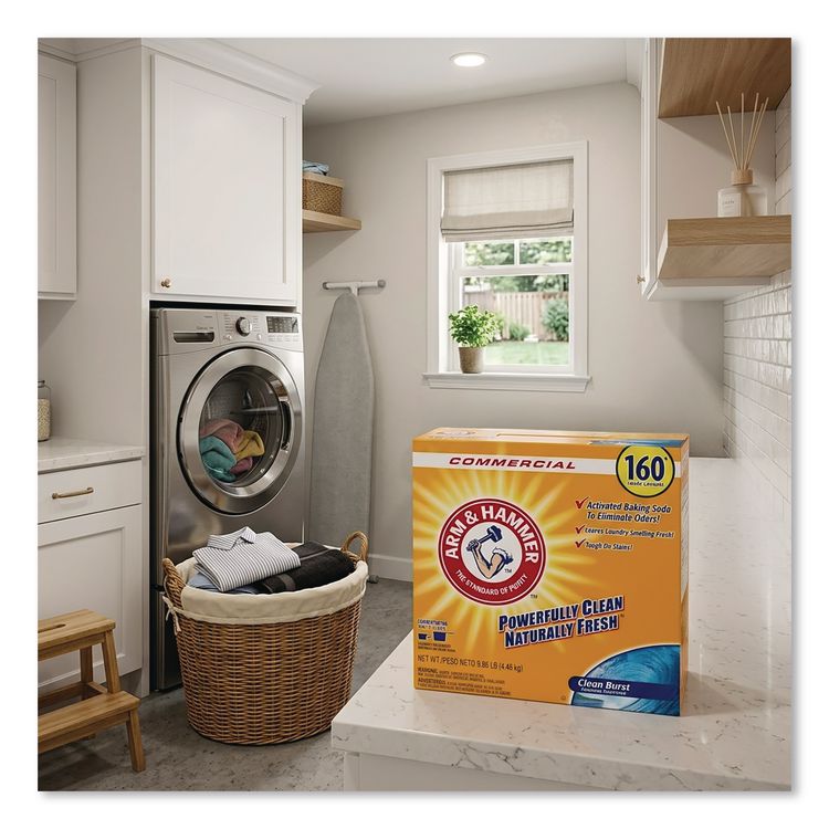 Powder Laundry Detergent, Clean Burst Scent, 9.86 lb Box, 3/Carton