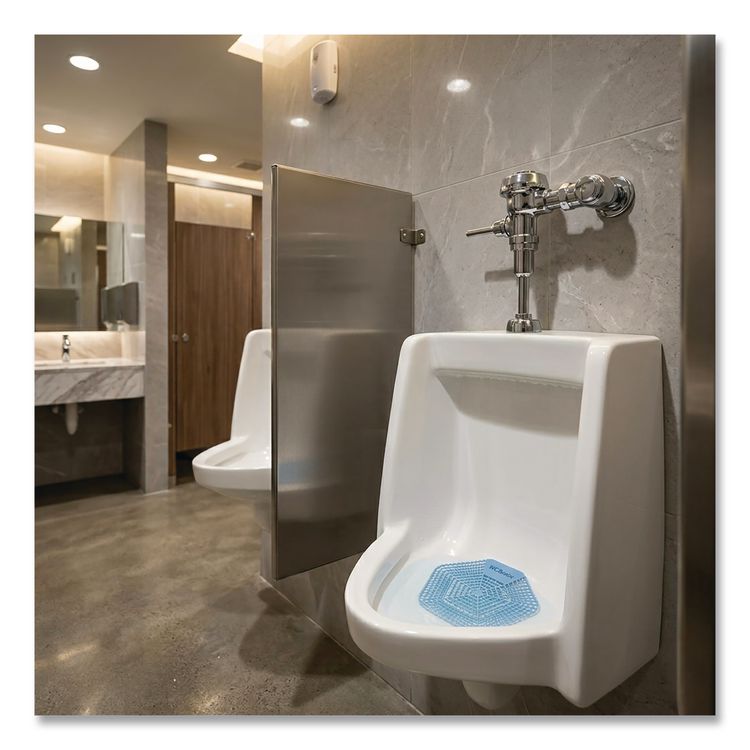 Anti-Splash Urinal Screen, Clean Cotton Scent, Blue, 0.11 oz, 10/Box