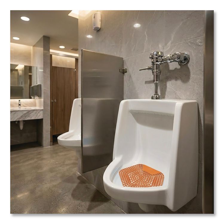 Anti-Splash Urinal Screen, Mango Mist Scent, Orange, 0.11 oz, 10/Box