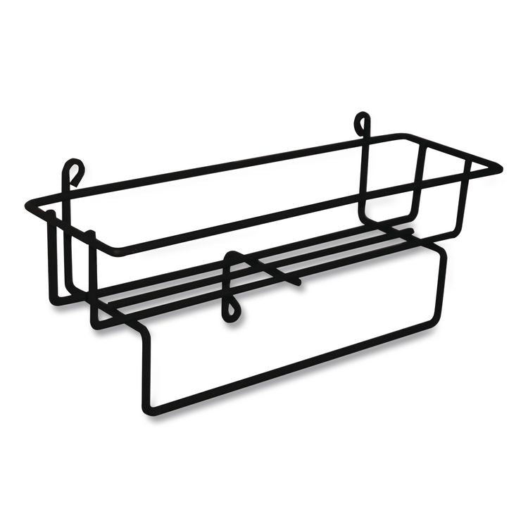 Wall-Mount Wire Basket for 1.5 L RTD Cleaning Solution Bottles, 16.69" x 31.06" x 9.63", Black, 12/Carton