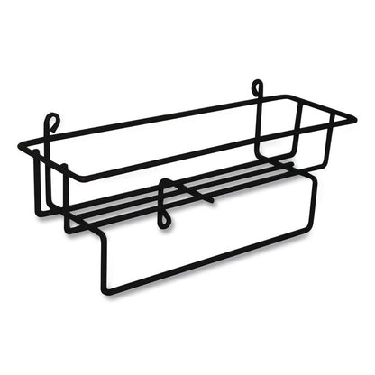 Wall-Mount Wire Basket for 1.5 L RTD Cleaning Solution Bottles, 16.69" x 31.06" x 9.63", Black, 12/Carton
