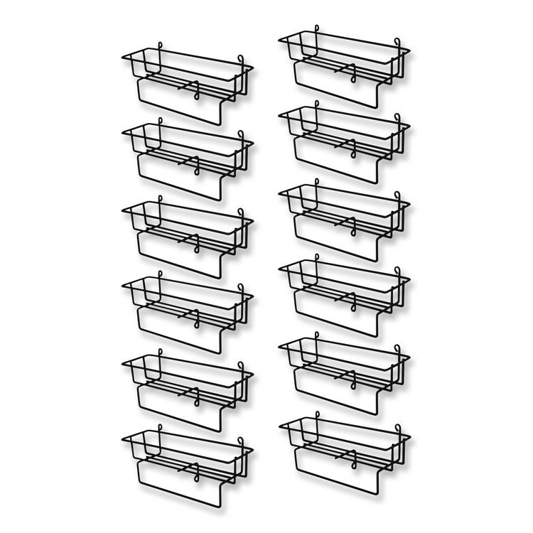 Wall-Mount Wire Basket for 5 L RTD Cleaning Solution Bottles, 20" x 26" x 13.3" to 14", Black, 12/Carton