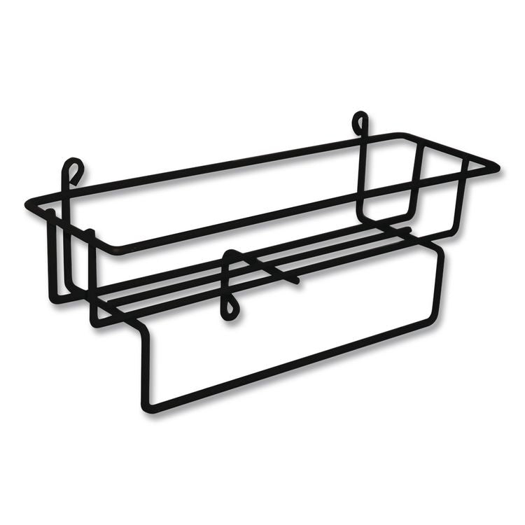 Wall-Mount Wire Basket for 5 L RTD Cleaning Solution Bottles, 20" x 26" x 13.3" to 14", Black, 12/Carton