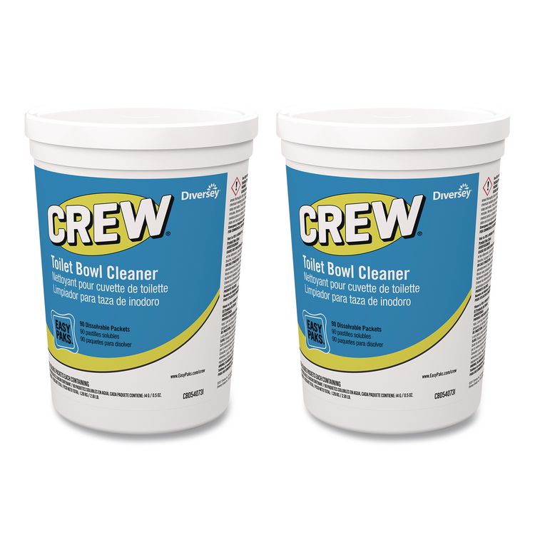 Crew Easy Paks Toilet Bowl Cleaner, Fresh Floral Scent, 0.5 oz Packet, 90 Packets/Tub, 2 Tubs/Carton