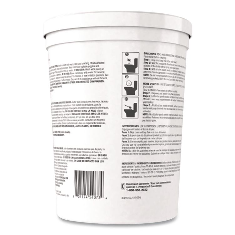 Crew Easy Paks Toilet Bowl Cleaner, Fresh Floral Scent, 0.5 oz Packet, 90 Packets/Tub