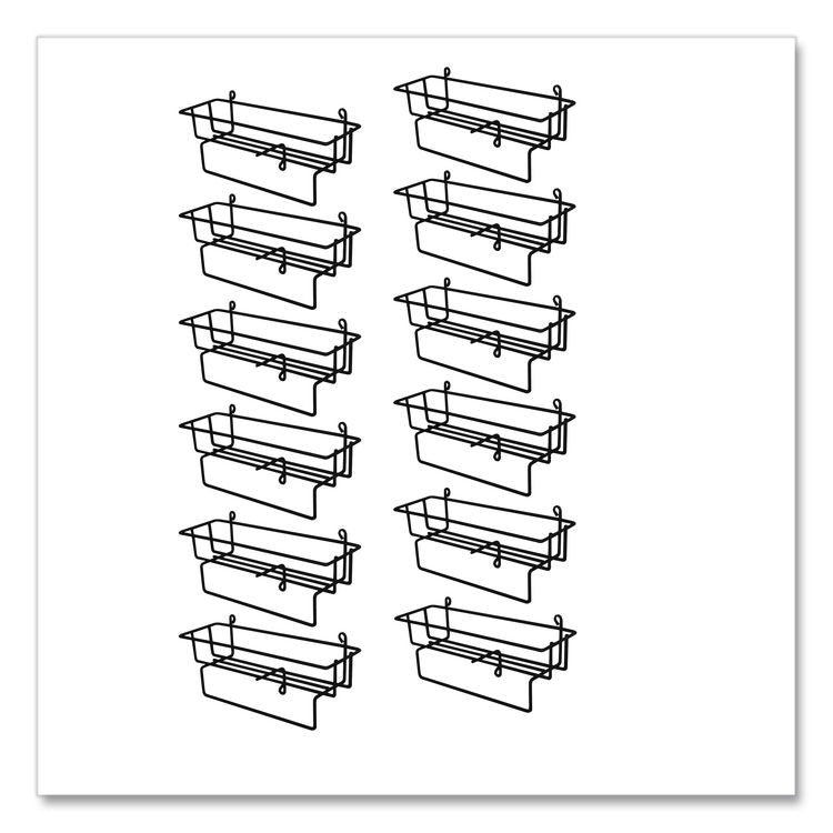 Wall-Mount Wire Basket for 1.5 L RTD Cleaning Solution Bottles, 16.69" x 31.06" x 9.63", Black, 12/Carton