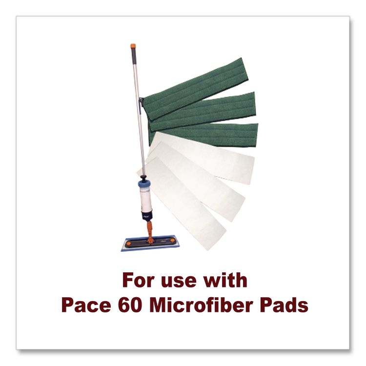 Pace 60 High Impact Cleaning Tool, 24" Microfiber Head, 60" Silver/Black/Red Aluminum/Plastic Handle