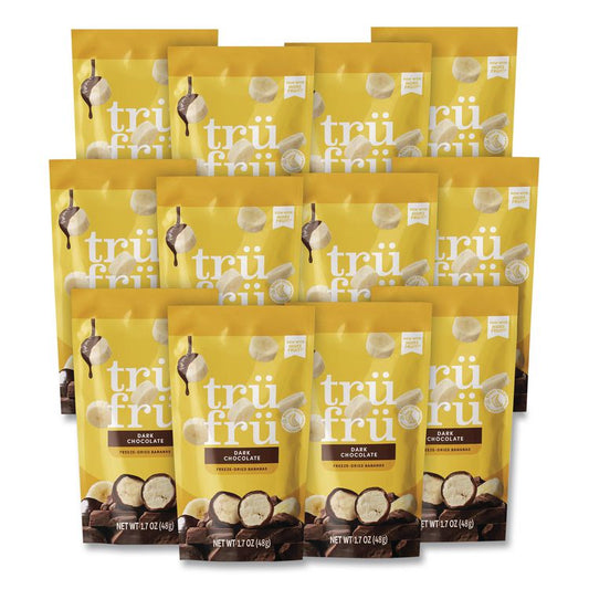 Hyper-Dried Grab and Go Dried Bananas in Dark Chocolate, 1.7 oz Packet, 12/Carton