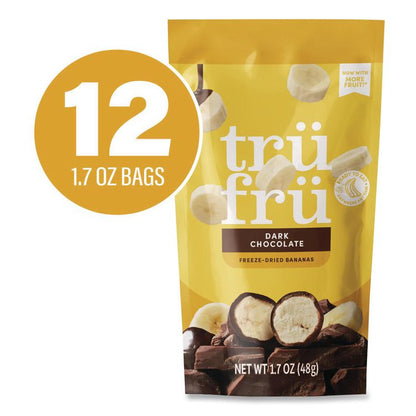 Hyper-Dried Grab and Go Dried Bananas in Dark Chocolate, 1.7 oz Packet, 12/Carton
