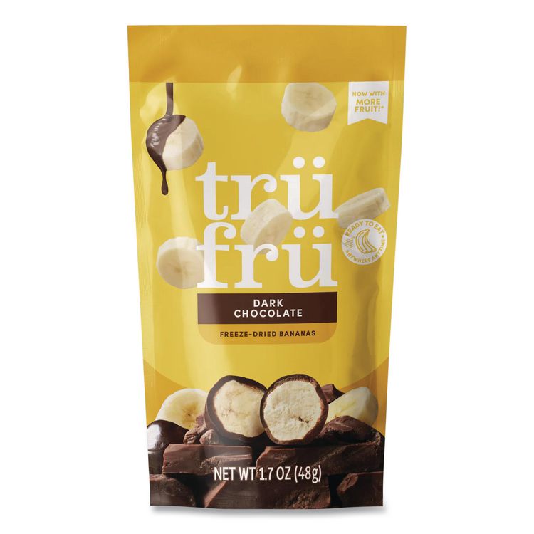 Hyper-Dried Grab and Go Dried Bananas in Dark Chocolate, 1.7 oz Packet, 12/Carton