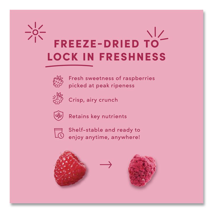 Hyper-Dried Grab and Go Raspberries in White and Dark Chocolate, 1.7 oz Packet, 12/Carton